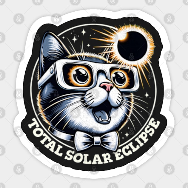 Funny Eclipse Cat Sticker by BeanStiks